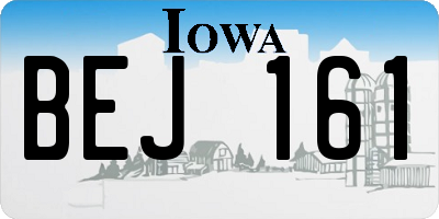 IA license plate BEJ161