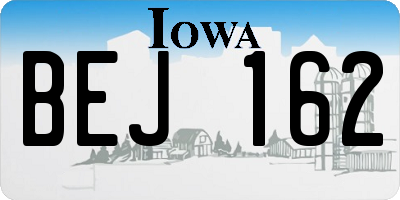 IA license plate BEJ162