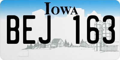 IA license plate BEJ163
