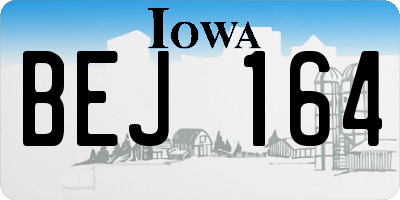 IA license plate BEJ164