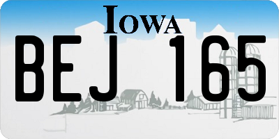 IA license plate BEJ165