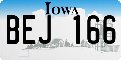 IA license plate BEJ166