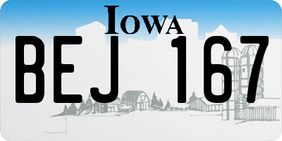 IA license plate BEJ167