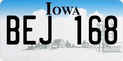 IA license plate BEJ168
