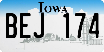 IA license plate BEJ174