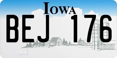 IA license plate BEJ176