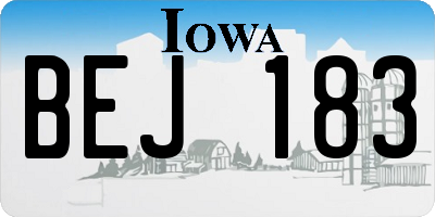 IA license plate BEJ183