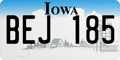 IA license plate BEJ185