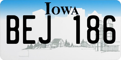 IA license plate BEJ186