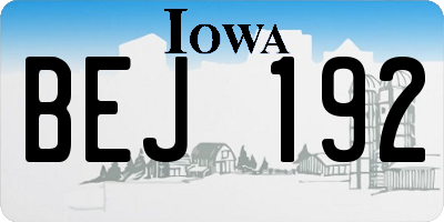 IA license plate BEJ192