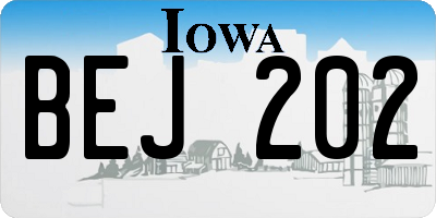 IA license plate BEJ202
