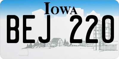 IA license plate BEJ220