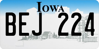 IA license plate BEJ224