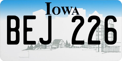 IA license plate BEJ226