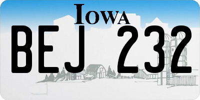 IA license plate BEJ232