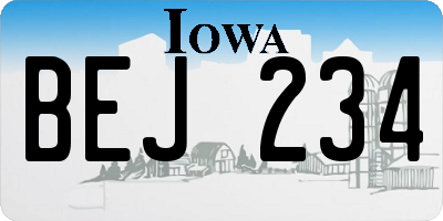 IA license plate BEJ234