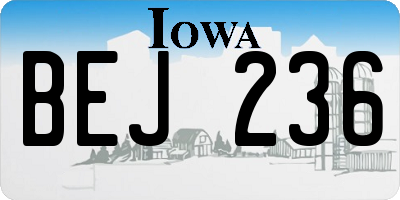 IA license plate BEJ236