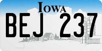 IA license plate BEJ237