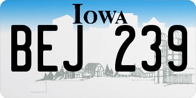 IA license plate BEJ239