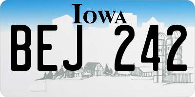 IA license plate BEJ242