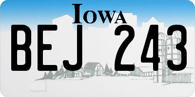 IA license plate BEJ243