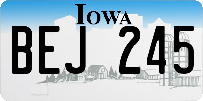 IA license plate BEJ245