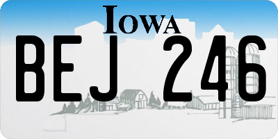 IA license plate BEJ246
