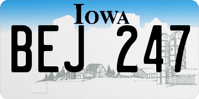 IA license plate BEJ247