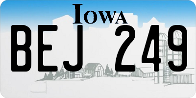 IA license plate BEJ249