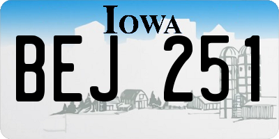 IA license plate BEJ251