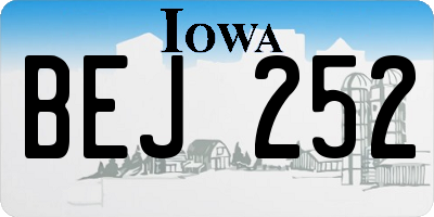 IA license plate BEJ252