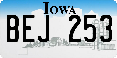 IA license plate BEJ253