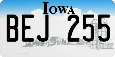 IA license plate BEJ255