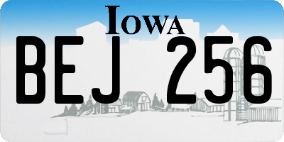IA license plate BEJ256