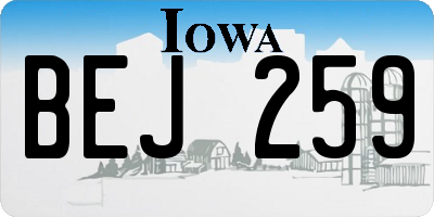 IA license plate BEJ259