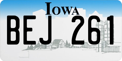 IA license plate BEJ261