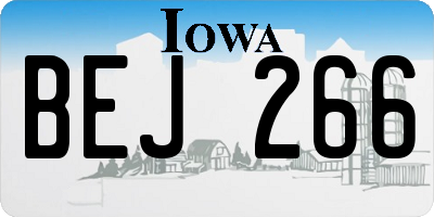 IA license plate BEJ266