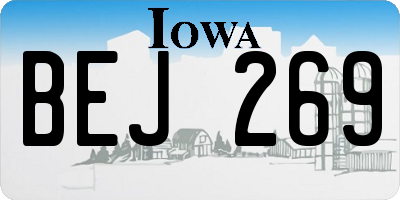 IA license plate BEJ269