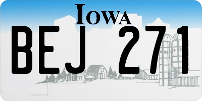 IA license plate BEJ271