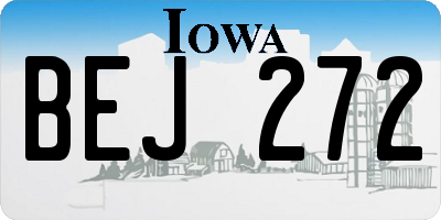 IA license plate BEJ272