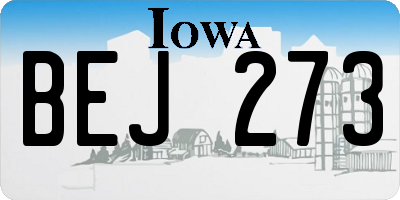 IA license plate BEJ273