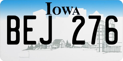 IA license plate BEJ276