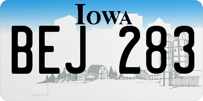 IA license plate BEJ283