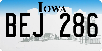 IA license plate BEJ286