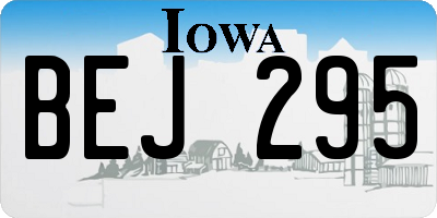 IA license plate BEJ295