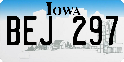 IA license plate BEJ297