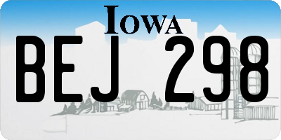 IA license plate BEJ298