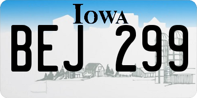 IA license plate BEJ299
