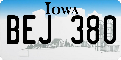 IA license plate BEJ380