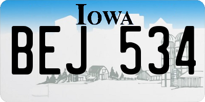 IA license plate BEJ534